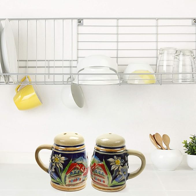 Alpine Village Beer Stein German Kitchen Ceramic Salt and Pepper Shakers Set by E.H.G