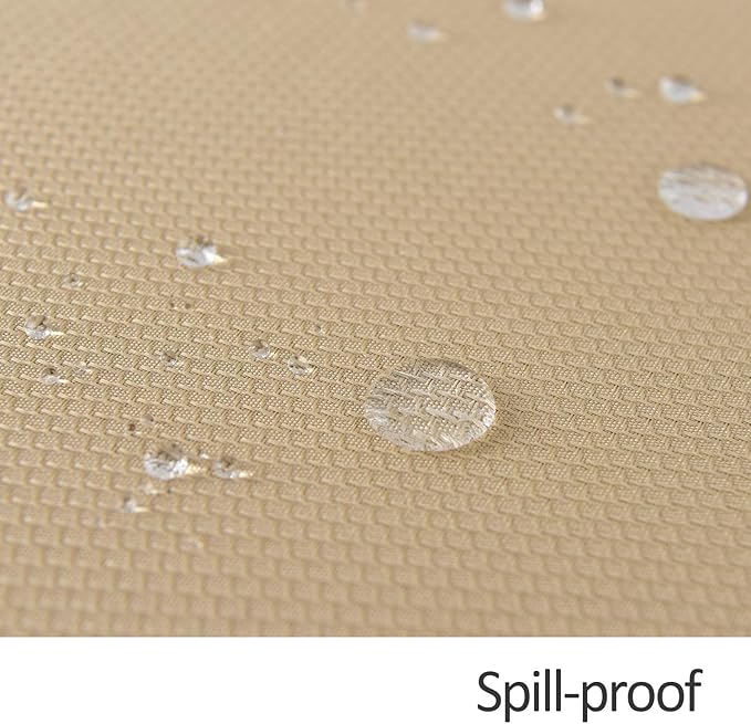 maxmill Jacquard Square Tablecloth Stain Resistant Waterproof Wrinkle Resistant Washable Soft Table Cloth, Decorative Fabric Table Cover for Dining Room, Indoor and Outdoor Use, 52 x 52 Inch, Beige