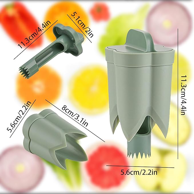 Pepper Seed Corer Remover - 2025 Upgraded 2-in-1 Bell Pepper Cutter & Deseeder: Effortlessly Streamline Your Kitchen Prep for Faster, More Efficient, & Hassle-Free Meal Prep (1, Beige)
