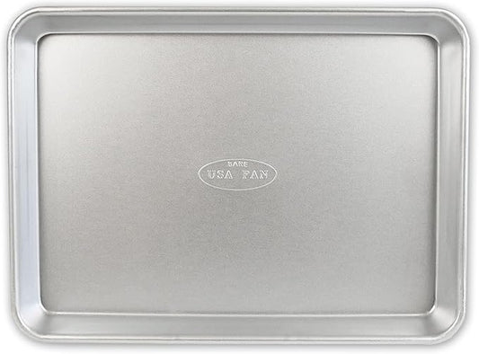 USA Pan Bakeware Traditional Aluminized Steel Uncoated Quarter Sheet Baking Sheet Pan, Made without nonstick coating
