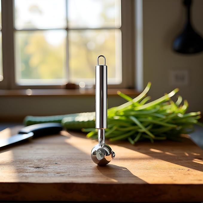 Silver Cactus Peeler - Stainless Steel Cactus Peeler Tool, Cactus Spoon with Long Handle and Hole, and Slicers Kitchen Gadget Peeling, Grating and Slicing Tools Accessories