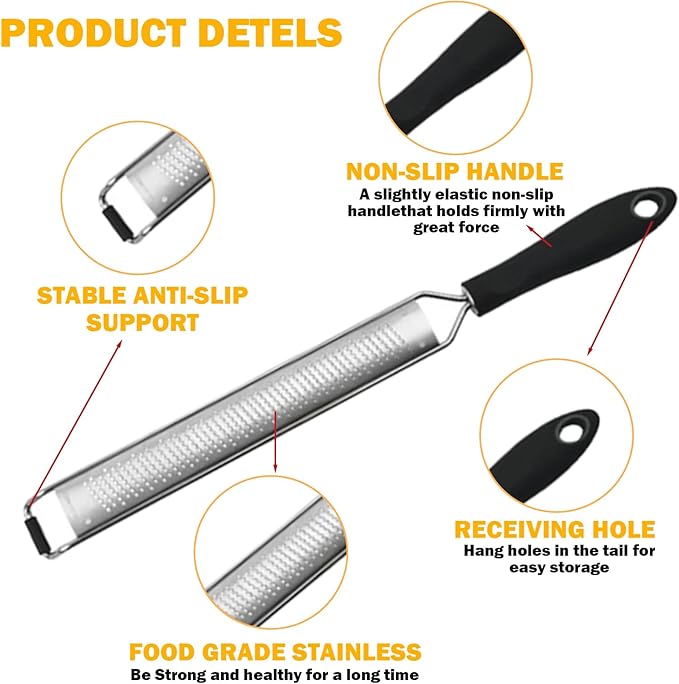 Zester Grater,Zester Tool,Pro Kitchen Tool For Cheese Vegetable Ginger Garlic Nutmeg Citrus Lime Orange Fruit Zester,
