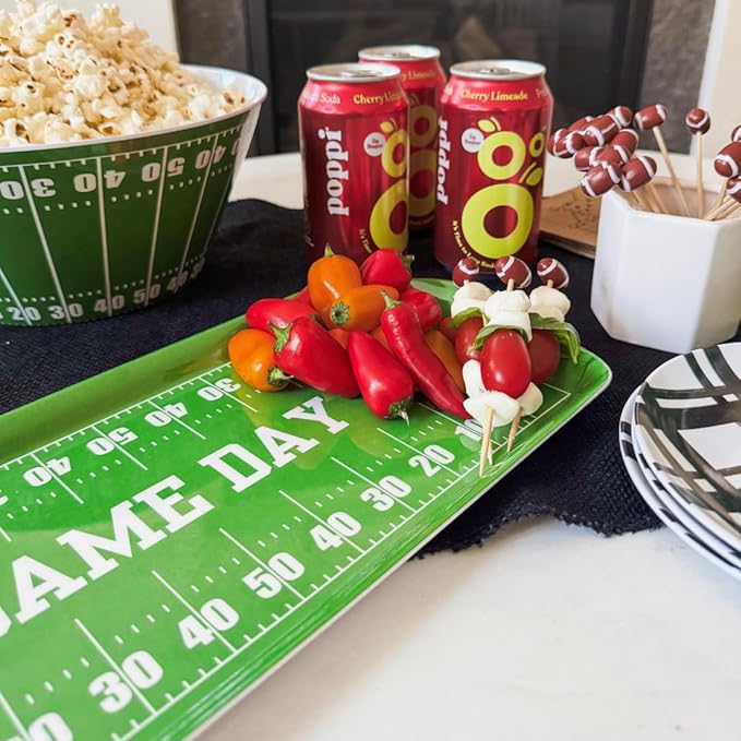 Sprinkles & Confetti Premium Football Melamine Serving Tray Reusable & Durable Platter for Game Day, Tailgates, Birthdays, Sports Parties Ideal for Appetizers, Charcuterie, Cupcakes & Snacks