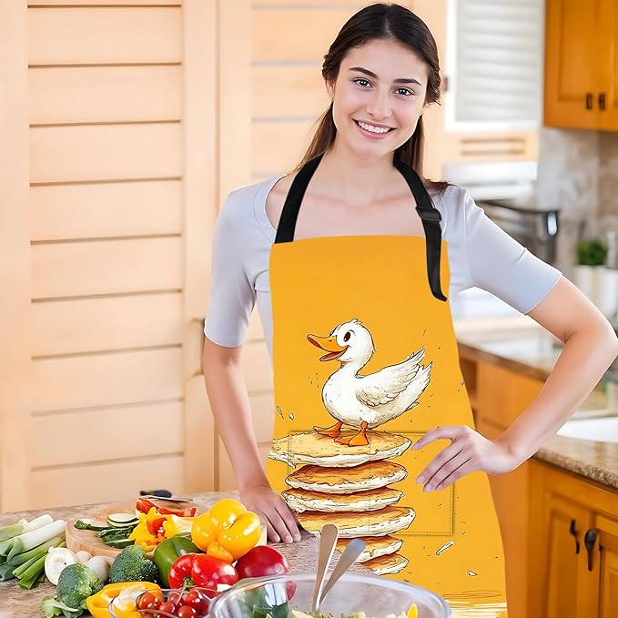Funny Cat Apron with 2 Pockets Waterproof for Men Women Kitchen Garden Decor