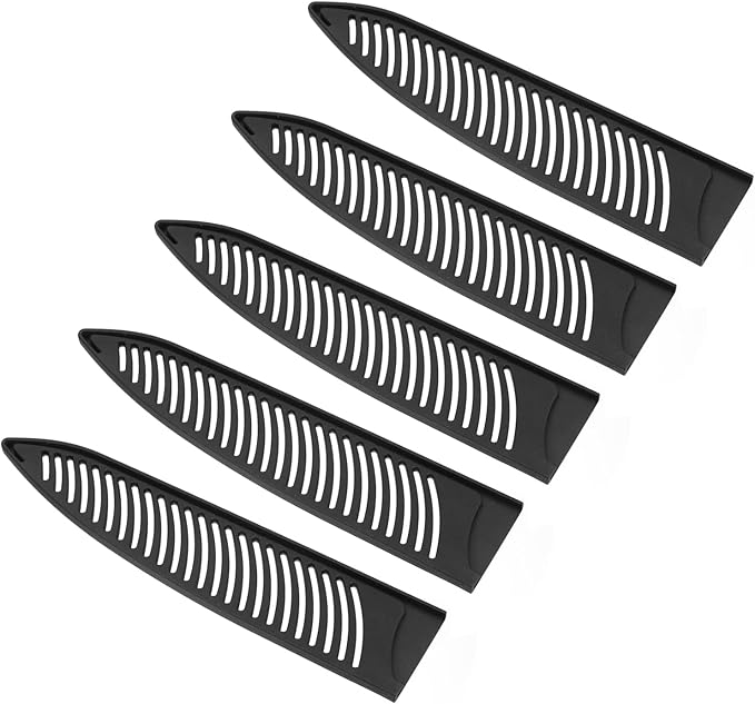 PATIKIL PP Safety Knife Cover Sleeves for 9.5" Chef Knife, 5 Pack Knives Edge Guard Blade Protector Universal Knife Sheath for Kitchen, Black