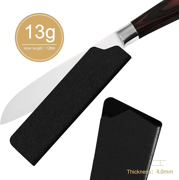 XYJ Knife Case Set Universal Knife Edge Guards for 5'' Santoku Deba Chef Knife Sheath Sleeve ABS Knife Cover Case Blade Protectors for Japanese Style Knife(Knives Not Included)