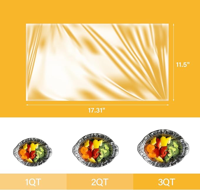 Sunvivi Slow Cooker Liners, Disposable Cooking Bags Large Size Pot Liners Fit 1QT to 4QT,Suitable for Oval & Round Pot 10 Count