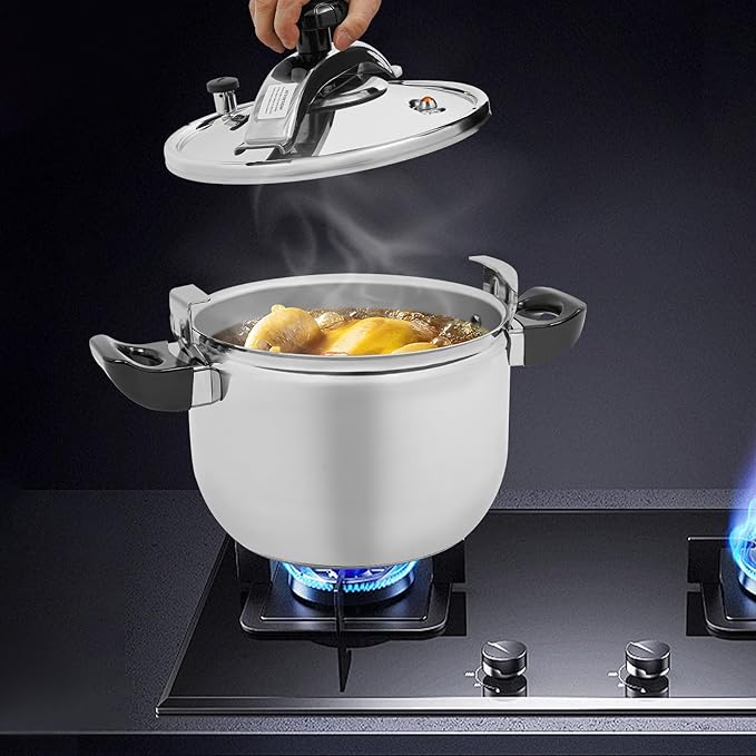 11L/2.9Gal Pressure Cooker, 201 Stainless Steel Polishing Pressure Pot 5/7/9/11/22/26/40L 60Kpa High Safety Large Capacity Pressure Cooker with Easy Lock Lid Dishwasher Safe (11L/11.62 Qt)