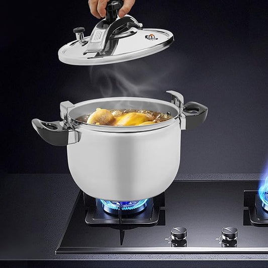 11L/2.9Gal Pressure Cooker, 201 Stainless Steel Polishing Pressure Pot 5/7/9/11/22/26/40L 60Kpa High Safety Large Capacity Pressure Cooker with Easy Lock Lid Dishwasher Safe (11L/11.62 Qt)