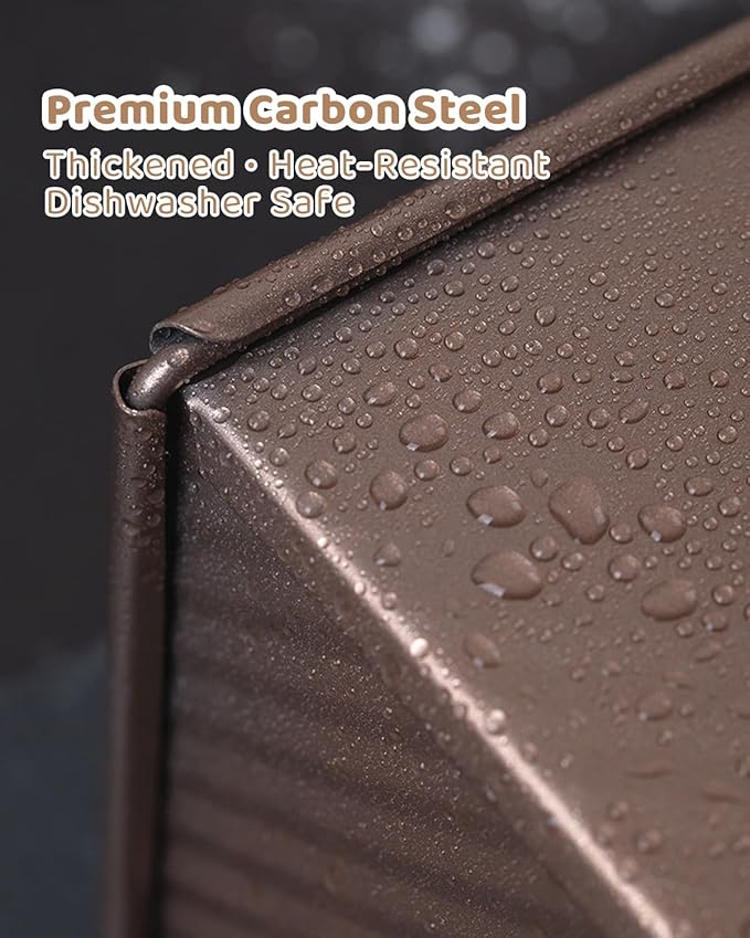 Pullman Loaf Pan with Lid & Dough Scraper Cutter, Nonstick Carbon Steel Bread Baking Pan, Heavy Duty Bakeware, Perfect for Homemade Sandwich, Sourdough, Toast & Cake