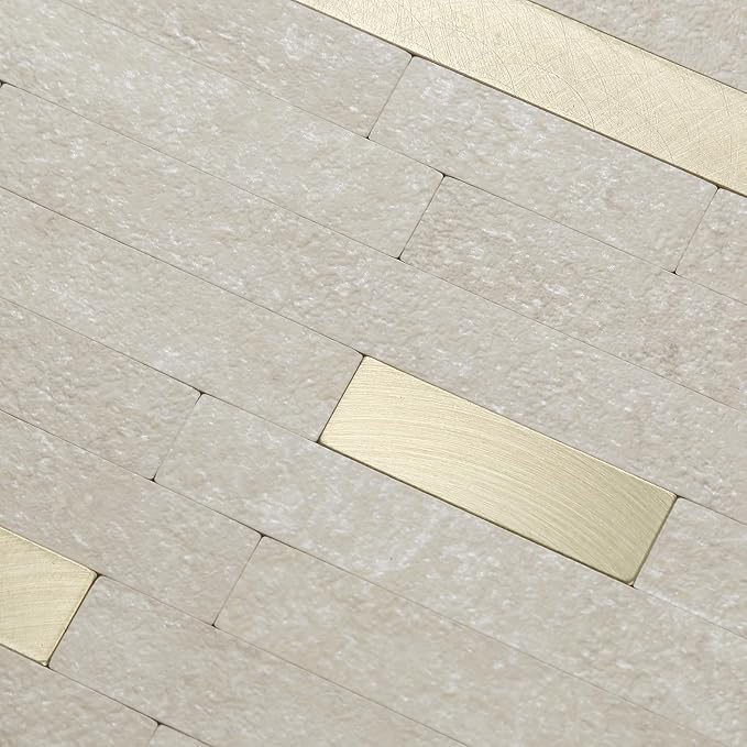 Yipscazo 2026 New Upgrade PVC Wall Tiles Stick on Tiles for Backsplash Kitchen, Bathroom, Laundry Room, Camper, Fireplace (20 Sheets, Beige Cave Stone)