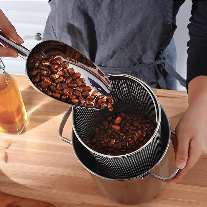 Asparagus Pot, Stainless Steel Asparagus Steamer Pot & Spaghetti Pasta Cooker with Perforated Steamer Basket - 3-Ply Base, 4.3L/1.14Gal, Versatile Cookware ﻿ ﻿