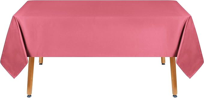Obstal 210GSM Rectangle Table Cloth, Water Resistance Microfiber Tablecloth, Decorative Fabric Table Cover for Outdoor and Indoor Use (Coral Red, 60 x 102 Inch)