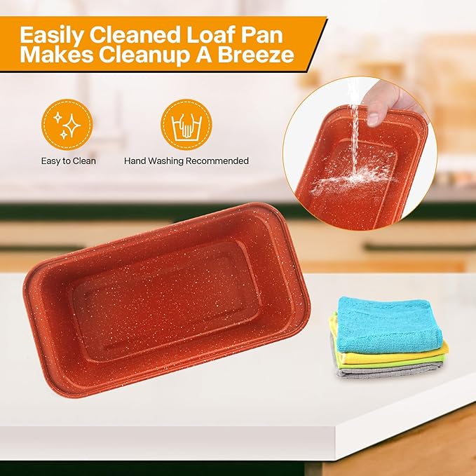 Spmarkt 2-Pack Loaf Pan, Nonstick Bread Pans, 10In Banana Bread Pan, Bread Pans for Homemade Bread, Loaf Pan for Family Parties, Beginner Bakers