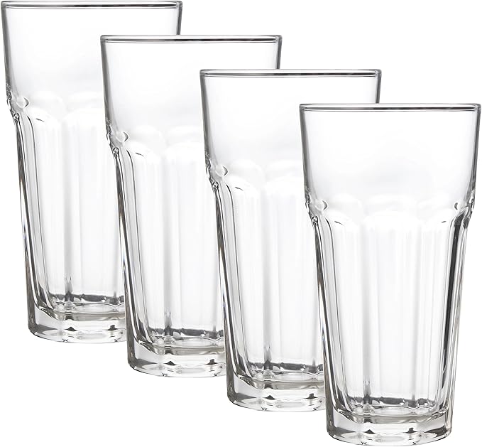 (4 Pack) 20 oz Iced Tea Glasses, Clear Drinking Glasses for Everyday Use