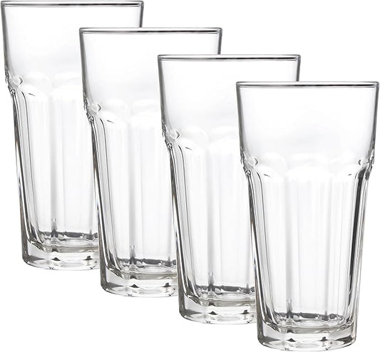 (4 Pack) 20 oz Iced Tea Glasses, Clear Drinking Glasses for Everyday Use