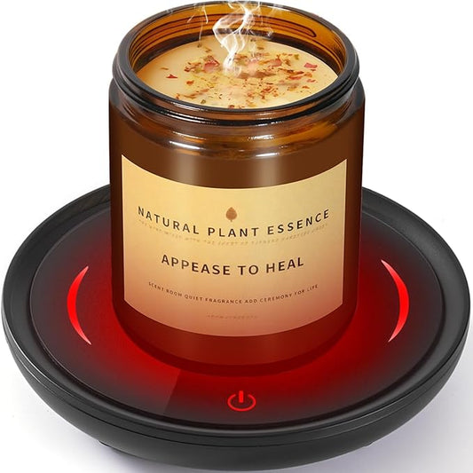 PUSEE Candle Mug Warmer, Gravity-Induction Coffee Mug Warmer for Desk with 2 Temp Settings, Auto Shut Off Coffee Cup Warmer, Beverage Warmers Heating Plate for Coffee, Tea, Milk and Candle Wax