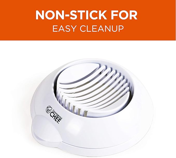 COMMERCIAL CHEF Egg Chopper, Safe and Easy to Use Food Chopper, Egg Cutter, Mushroom Slicer, Strawberry Slicer and more for Salads, Garnish, and Favorite Foods White