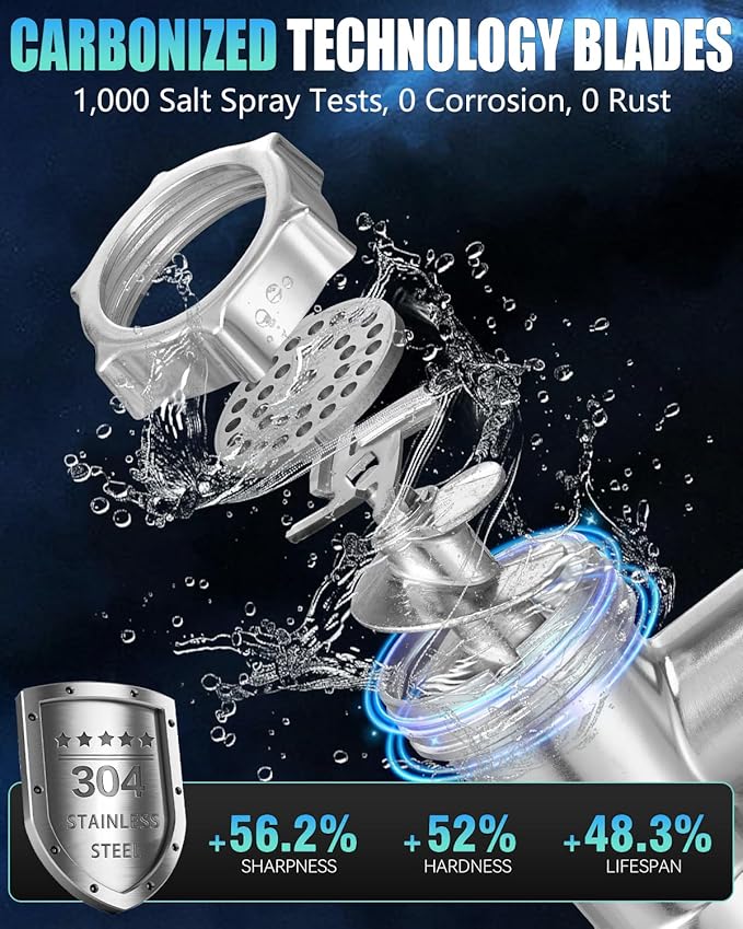 5.0 Upgrade Electric Meat Grinder【NO.1 Germany 3500W Super Motor】【SGS Certified SUS304 Blade & Plate】3-Second Fast Meat Grinding, Perfect For Meat Grinders For Home Use (BLACK)