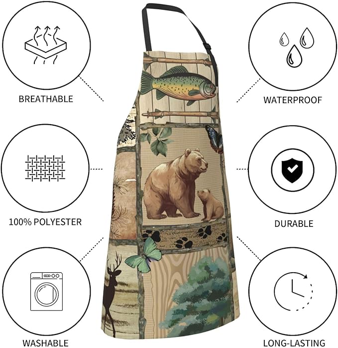 Apron with Pockets Aprons for Women Men Kitchen Chef Apron for Cooking Gardening Server Waitress Painting