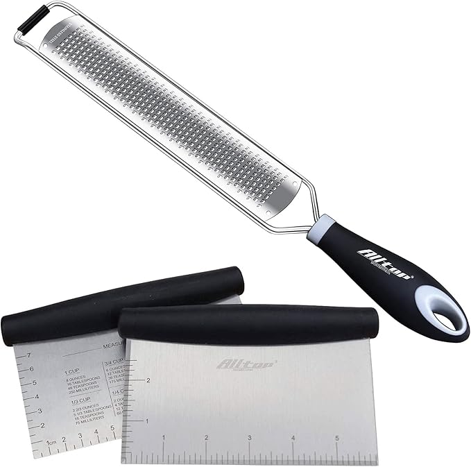 Hand-held Stainless Steel Lemon Zester & Bench Scraper