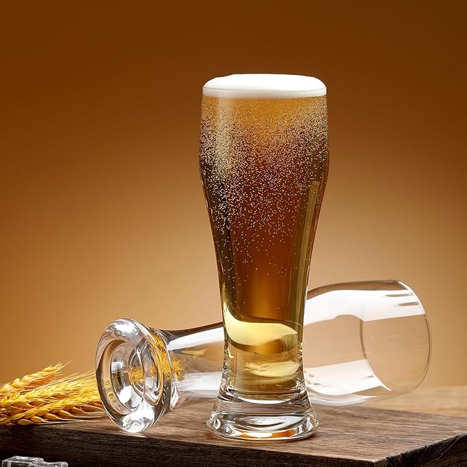 Beer Glasses Set of 6,15 oz Glasses Drinking Set, Craft Pint Glasses for Freezer Supply Aroma Retention, Tall Beer Mug and Glassware,Unique Gifts for Christmas