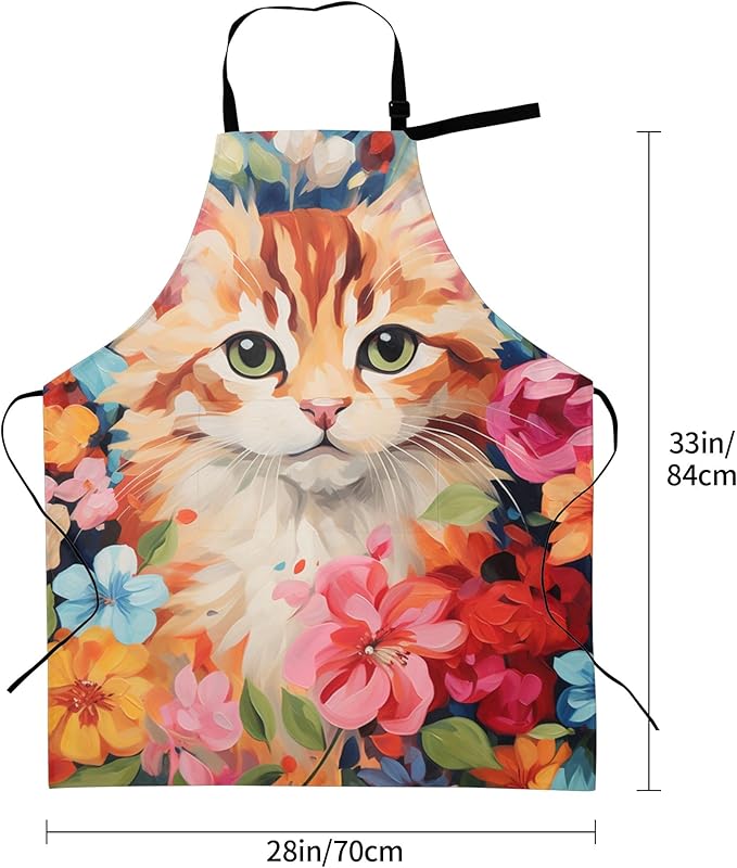 Apron with Pockets Aprons for Women Men Kitchen Chef Apron for Cooking Gardening Server Waitress Painting