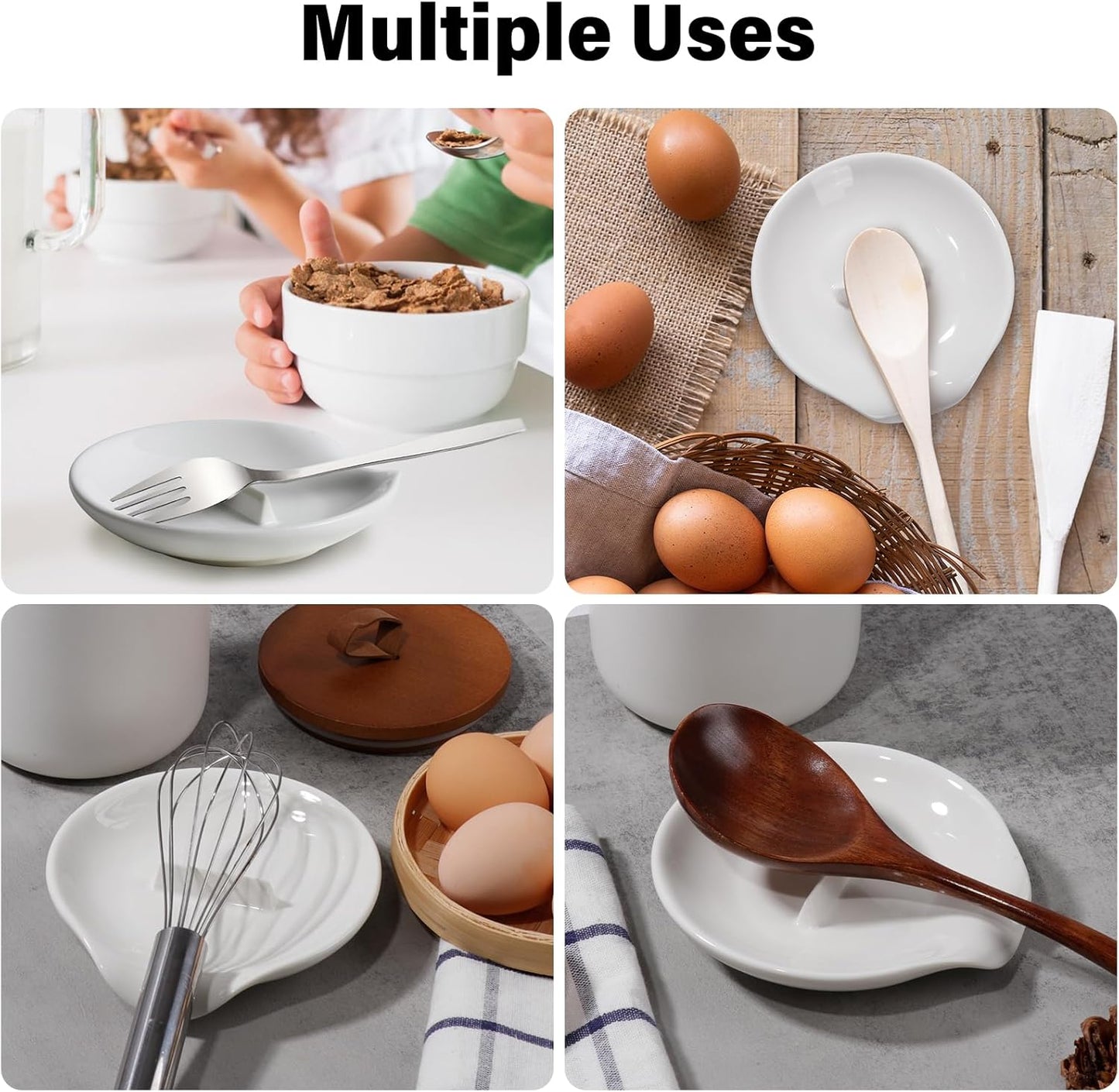 Egg Cracker Spoon Holder, Spoon Rest for Kitchen,Ceramic Spoon Holder for Stove Top, Cooking Spoon Holder,Heat Resistant Utensil Rest for Countertop