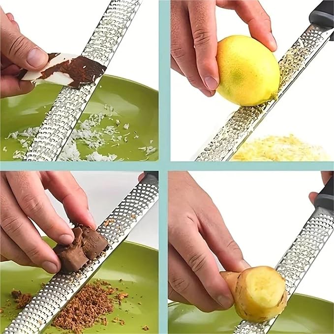 2pcs Professional Lemon Zester & Cheese Shredder Set | Grater With Non-Slip Grip For Garlic, Ginger, And More