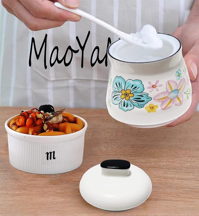 Ceramic Sugar Bowl with Lid and Spoon Sugar Container Sugar Holder for Coffee Bar,Home and Kitchen 12oz