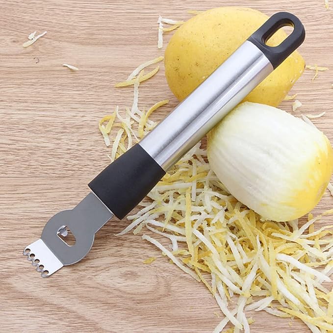 Stainless Steel Lemon Zester and Citrus Peeler Hanging for Grating Slicing and Shaving Fruits and Chocolate Kitchen Random
