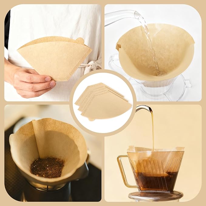 ZYFOTZUN 250 Count #2 Coffee Filtets 2-4 Cup, Premiun Unbleached Natural Coffee Paper Filters, No Blowout, Disposable Coffee Filter Cone Paper for Pour Over and Drip Coffee Maker