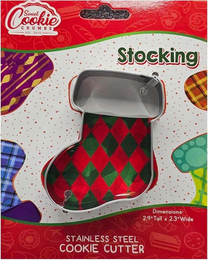 Christmas Stocking Cookie Cutter, Premium Food-Grade Stainless Steel, Dishwasher Safe