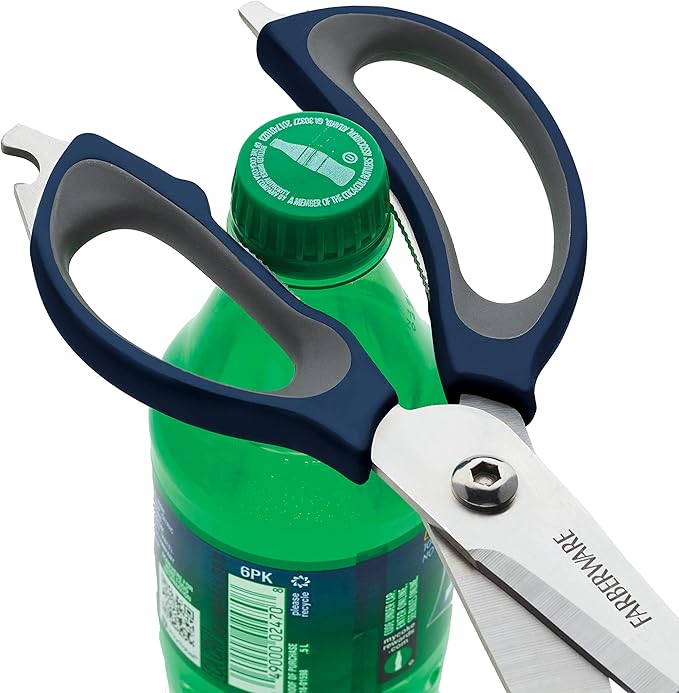 Farberware 4-in-1 Kitchen Shears, 2-Piece, Navy and Gray