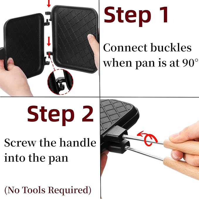 Hot Sandwich Maker, Non-stick Grilled Panini Maker Pan with Handle, Stovetop Camping Sandwich Toaster Aluminum Flip Pan for Toast, Waffle, Breakfast