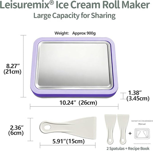 Rolled Ice Cream Maker, At-Home Instant Ice Cream Maker Machine Kit with 2 Spatulas, Parent-Child DIY for Ice Cream/Yogurt/Sorbet (Lavender)