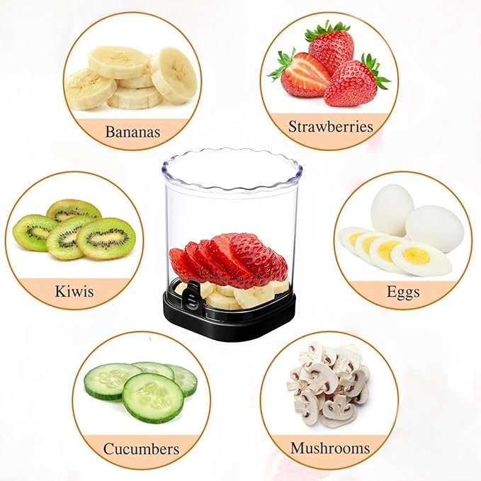 New Stainless Steel Fruit Slicer Cup, Multifunctional Speed Fruit Cutter for Strawberry, Banana, Grape & Egg – Portable Kitchen Gadget for Vegetable Cutting & Salad Prep – Must-Have Kitchen Tool
