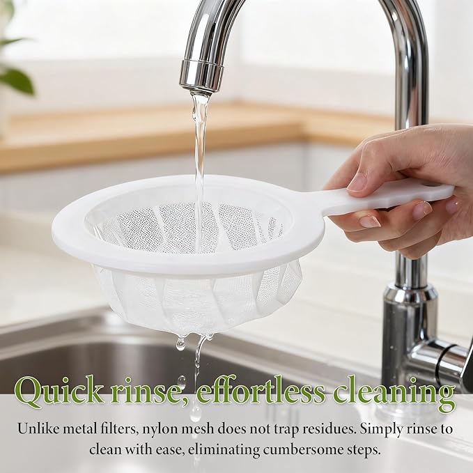 2 Pcs Ultra-Fine Nylon Mesh Strainer, Mini Kitchen Colander, Plastic Sieve Fine Mesh with Handle for Kitchen Food, Juice, Coffee, Yogurt, Liquids (120/200 Mesh)