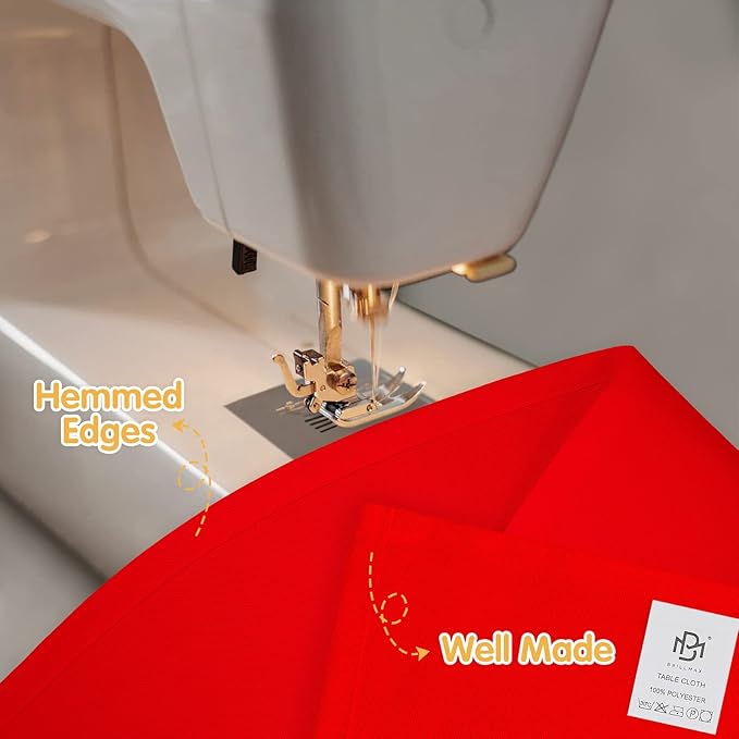 BRILLMAX 8 Pack Red Tablecloths 60 x 126 Inch for 8ft Rectangle Tables - 150 GSM Polyester Fabric, 15" Standard Drop, Water, Stain & Wrinkle Resistant Cloth Cover for Wedding Banquet Dining Buffet