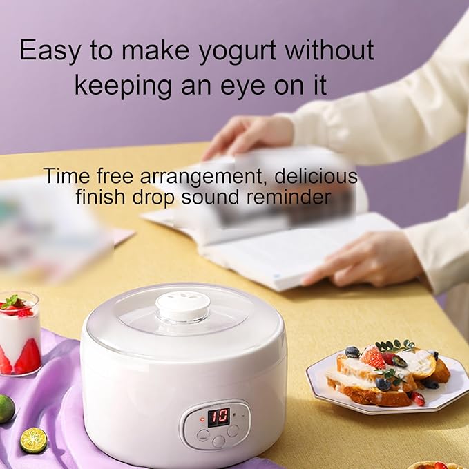 Yogurt Machine, Automatic and Portable, with a Transparent and Visible Glass Inner Container, Real-time Display Screen, Suitable for Making Yogurt, Rice Wine, and Natto