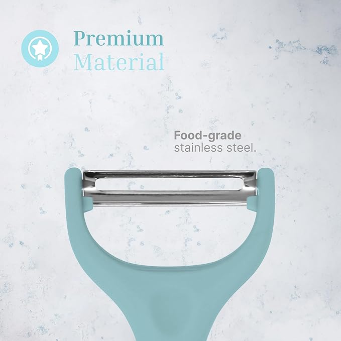 Y-Shaped Vegetable Peeler – Stainless Steel Blade with Comfortable Handle, Fruit and Vegetable Slicer, Potato and Carrot Cutter, Cucumber and Veggies Slicer – Kitchen Tools & Accessories – Pastel Blue