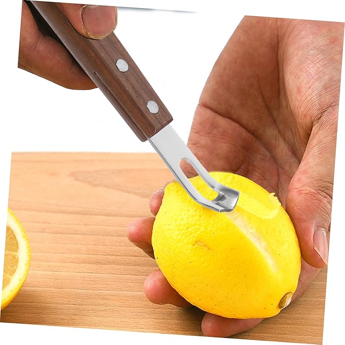 2pcs Stainless Steel Cheese Fruit Grater Lemon Zester Wood Handle Kitchen Tool