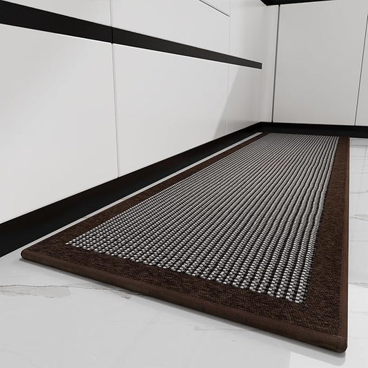 PADOOR Kitchen Rugs and Mats Non Skid Washable - Non Slip Absorbent Kitchen Runner Rugs for Floor, Machine Washable Standing Mats for in Front of Sink,Entryway,Entrance,Door(20"x70",Dark Brown)