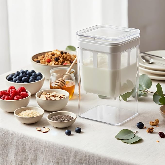 Greek Yogurt Strainer - 1.16 Quart Ultra Fine Mesh Filter (White)