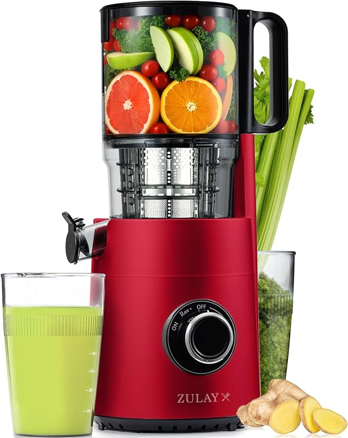 Zulay Cold Press Juicer, 5.5" Chute, Slow Masticating Juicer Machine for High Juice Yield, Easy to Clean Stainless Steel Blades for juicing Whole Fruits & Vegetables "extractor de jugos y vegetales"