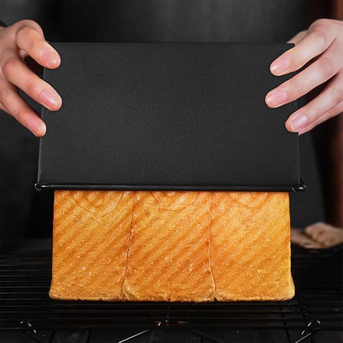 Zerodeko Non-stick Iron Loaf Pan with Cover 600g Capacity Baking Mold Bread Pan for Home Baking Toast Box