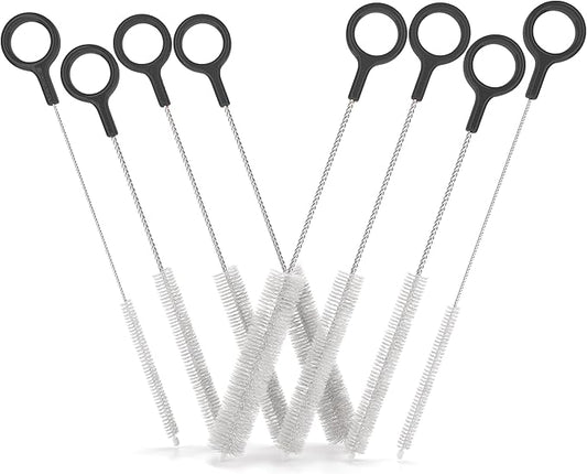 Heavy Duty Cleaning Brushes Set of 8 - Extra Long Straw Cleaners for Metal and Plastic Reusable Drinking Straws, to Clean Small Spaces, Sippy Cups, Water Bottles - Sturdy Hard Brush Bristles
