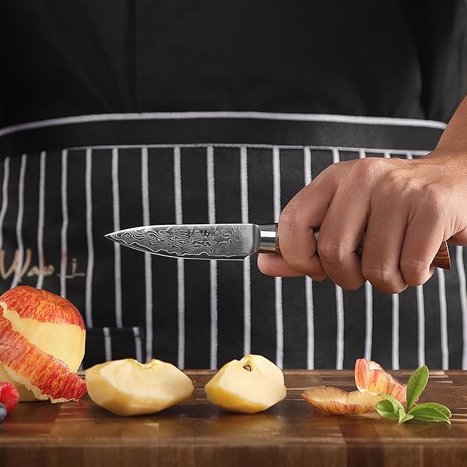 Wakoli EDIB Pro Premium Paring Knife – Japanese Style Kitchen Knife | 3.2-Inch Blade Made of 67-Layer Real Big Master Steel with Pakka Wood Handle | Professional Cooking Tool