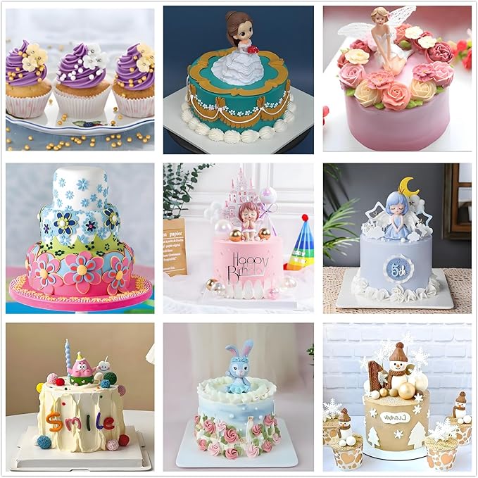 193 Pcs Cake Decorating Kit with Cake Turntable,Leveler,24 Numbered Icing Tips,2 Spatulas,2 Couplers,3 Scrapers,50 Pastry Bags,50 Paper Cupcake Liners,50 Cake Flags & More Baking Tools, (Blue)