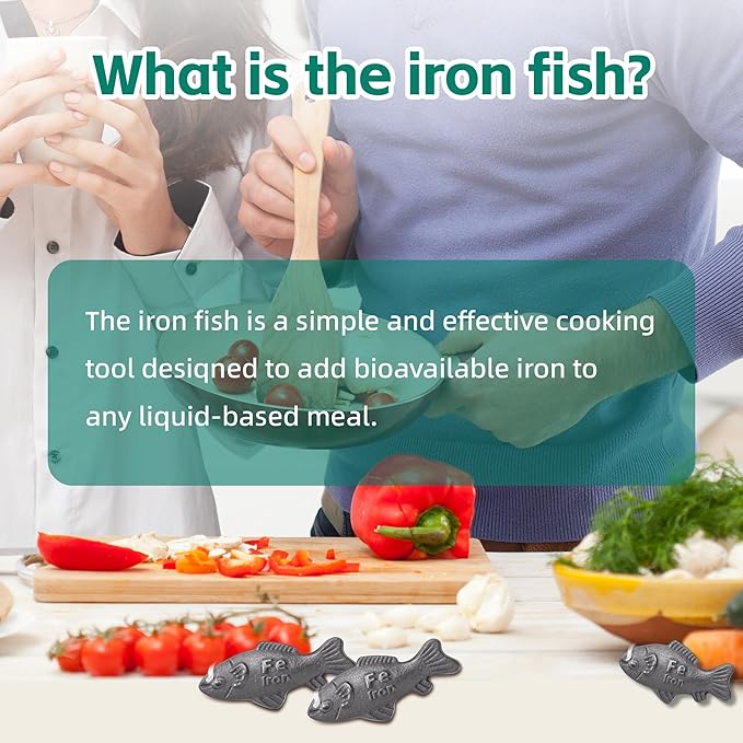Iron Fish Cooking Tool, Natural Iron Supplement to Support Iron Levels for Vegans, Athletes, Pregnant Women, and Children – Safe & Effective Cooking Tool for Reducing Iron Deficiency (1Pack)